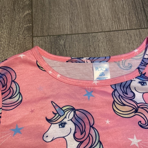 Children’s place girls Unicorn Pajamas size:L 10/12 - Picture 4 of 5